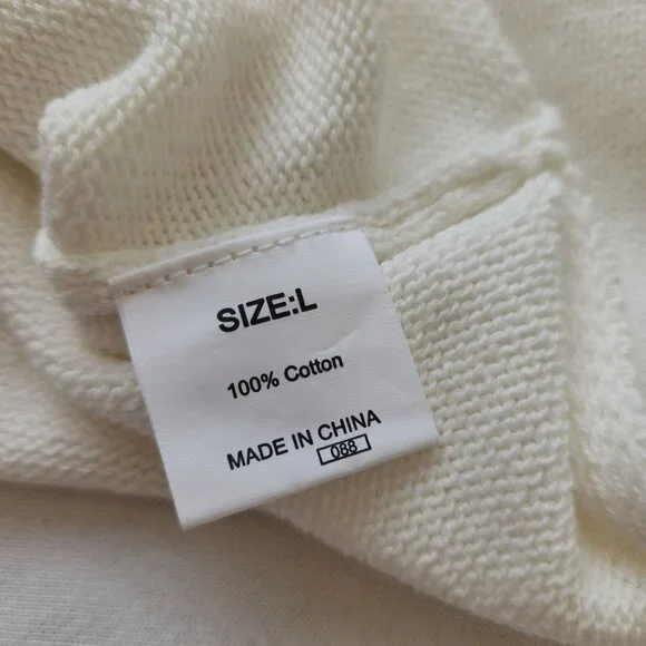 Champagne Please White Knit Cottom Sweater Comfy Cozy Casual Beach Party Cute - Picture 6 of 8